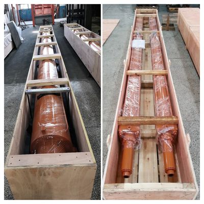 21 Mpa ضغط تشغيل مصنع الفولاذ أسطوانات هيدروليكية ثقيلة مع طول ضربة مخصصة